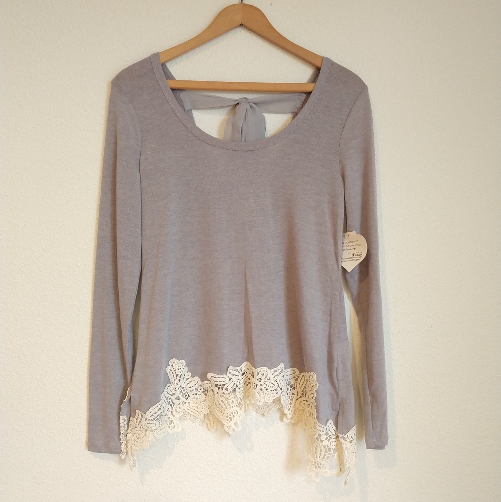 Self Esteem | Long Sleeve Grey Blouse